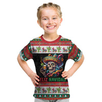 Mexican Sugar Skull Kid T Shirt Feliz Navidad Mexico - Wonder Print Shop