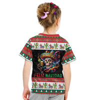 Mexican Sugar Skull Kid T Shirt Feliz Navidad Mexico - Wonder Print Shop