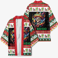 Mexican Sugar Skull Kimono Feliz Navidad Mexico - Wonder Print Shop