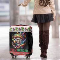 Mexican Sugar Skull Luggage Cover Feliz Navidad Mexico - Wonder Print Shop