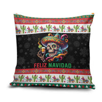 Mexican Sugar Skull Pillow Cover Feliz Navidad Mexico - Wonder Print Shop