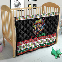 Mexican Sugar Skull Quilt Feliz Navidad Mexico - Wonder Print Shop