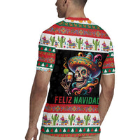 Mexican Sugar Skull Rugby Jersey Feliz Navidad Mexico - Wonder Print Shop