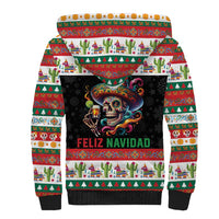Mexican Sugar Skull Sherpa Hoodie Feliz Navidad Mexico - Wonder Print Shop