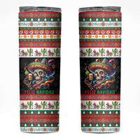 Mexican Sugar Skull Skinny Tumbler Feliz Navidad Mexico - Wonder Print Shop