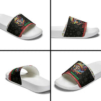 Mexican Sugar Skull Slide Sandals Feliz Navidad Mexico - Wonder Print Shop