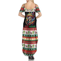 Mexican Sugar Skull Summer Maxi Dress Feliz Navidad Mexico - Wonder Print Shop