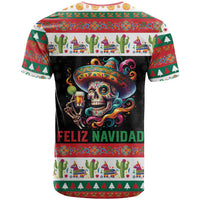 Mexican Sugar Skull T Shirt Feliz Navidad Mexico - Wonder Print Shop