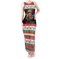 Mexican Sugar Skull Tank Maxi Dress Feliz Navidad Mexico - Wonder Print Shop