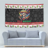 Mexican Sugar Skull Tapestry Feliz Navidad Mexico - Wonder Print Shop
