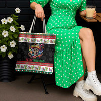 Mexican Sugar Skull Tote Bag Feliz Navidad Mexico - Wonder Print Shop