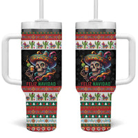 Mexican Sugar Skull Tumbler With Handle Feliz Navidad Mexico - Wonder Print Shop