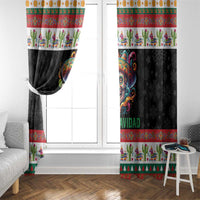 Mexican Sugar Skull Window Curtain Feliz Navidad Mexico - Wonder Print Shop