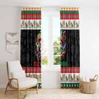 Mexican Sugar Skull Window Curtain Feliz Navidad Mexico - Wonder Print Shop