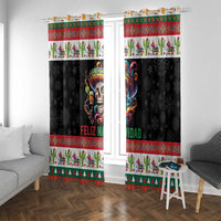 Mexican Sugar Skull Window Curtain Feliz Navidad Mexico - Wonder Print Shop