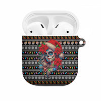 Mexican Sugar Skull Lady Christmas AirPods Case Feliz Navidad Mexico - Wonder Print Shop