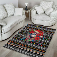 Mexican Sugar Skull Lady Christmas Area Rug Feliz Navidad Mexico - Wonder Print Shop