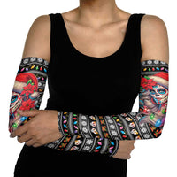 Mexican Sugar Skull Lady Christmas Arm Sleeves Feliz Navidad Mexico - Wonder Print Shop
