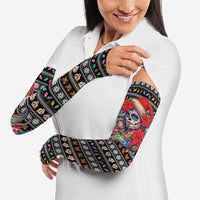 Mexican Sugar Skull Lady Christmas Arm Sleeves Feliz Navidad Mexico - Wonder Print Shop