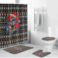 Mexican Sugar Skull Lady Christmas Bathroom Set Feliz Navidad Mexico - Wonder Print Shop