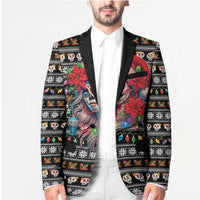 Mexican Sugar Skull Lady Christmas Blazer Feliz Navidad Mexico - Wonder Print Shop