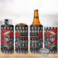 Mexican Sugar Skull Lady Christmas 4 in 1 Can Cooler Tumbler Feliz Navidad Mexico - Wonder Print Shop
