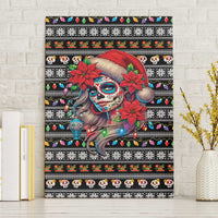 Mexican Sugar Skull Lady Christmas Canvas Wall Art Feliz Navidad Mexico - Wonder Print Shop