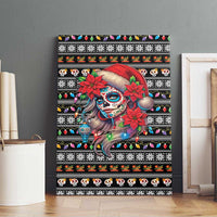 Mexican Sugar Skull Lady Christmas Canvas Wall Art Feliz Navidad Mexico - Wonder Print Shop