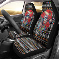Mexican Sugar Skull Lady Christmas Car Seat Cover Feliz Navidad Mexico - Wonder Print Shop
