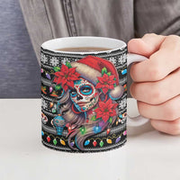 Mexican Sugar Skull Lady Christmas Ceramic Mug Feliz Navidad Mexico - Wonder Print Shop