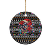 Mexican Sugar Skull Lady Christmas Ceramic Ornament Feliz Navidad Mexico - Wonder Print Shop
