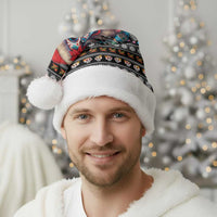 Mexican Sugar Skull Lady Christmas Santa Hat Feliz Navidad Mexico - Wonder Print Shop