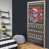 Mexican Sugar Skull Lady Christmas Door Cover Feliz Navidad Mexico - Wonder Print Shop