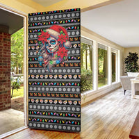 Mexican Sugar Skull Lady Christmas Door Cover Feliz Navidad Mexico - Wonder Print Shop