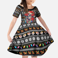 Mexican Sugar Skull Lady Christmas Family Matching Mermaid Dress and Hawaiian Shirt Feliz Navidad Mexico - Wonder Print Shop