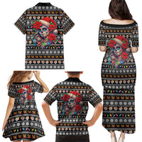 Mexican Sugar Skull Lady Christmas Family Matching Puletasi and Hawaiian Shirt Feliz Navidad Mexico - Wonder Print Shop