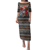 Mexican Sugar Skull Lady Christmas Family Matching Puletasi and Hawaiian Shirt Feliz Navidad Mexico - Wonder Print Shop
