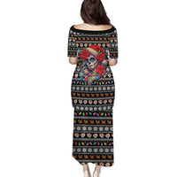 Mexican Sugar Skull Lady Christmas Family Matching Puletasi and Hawaiian Shirt Feliz Navidad Mexico - Wonder Print Shop