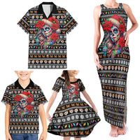 Mexican Sugar Skull Lady Christmas Family Matching Tank Maxi Dress and Hawaiian Shirt Feliz Navidad Mexico - Wonder Print Shop
