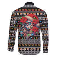 Mexican Sugar Skull Lady Christmas Family Matching Tank Maxi Dress and Hawaiian Shirt Feliz Navidad Mexico - Wonder Print Shop