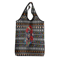 Mexican Sugar Skull Lady Christmas Grocery Bag Feliz Navidad Mexico - Wonder Print Shop