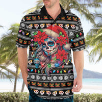 Mexican Sugar Skull Lady Christmas Hawaiian Shirt Feliz Navidad Mexico - Wonder Print Shop