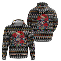 Mexican Sugar Skull Lady Christmas Hoodie Feliz Navidad Mexico - Wonder Print Shop