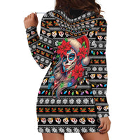 Mexican Sugar Skull Lady Christmas Hoodie Dress Feliz Navidad Mexico - Wonder Print Shop