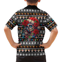Mexican Sugar Skull Lady Christmas Kid Hawaiian Shirt Feliz Navidad Mexico - Wonder Print Shop