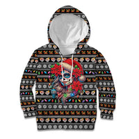 Mexican Sugar Skull Lady Christmas Kid Hoodie Feliz Navidad Mexico - Wonder Print Shop
