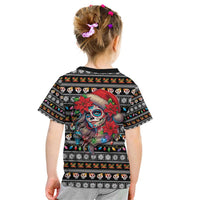 Mexican Sugar Skull Lady Christmas Kid T Shirt Feliz Navidad Mexico - Wonder Print Shop