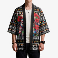 Mexican Sugar Skull Lady Christmas Kimono Feliz Navidad Mexico - Wonder Print Shop