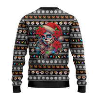 Mexican Sugar Skull Lady Christmas Ugly Christmas Sweater Feliz Navidad Mexico - Wonder Print Shop
