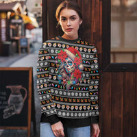 Mexican Sugar Skull Lady Christmas Ugly Christmas Sweater Feliz Navidad Mexico - Wonder Print Shop